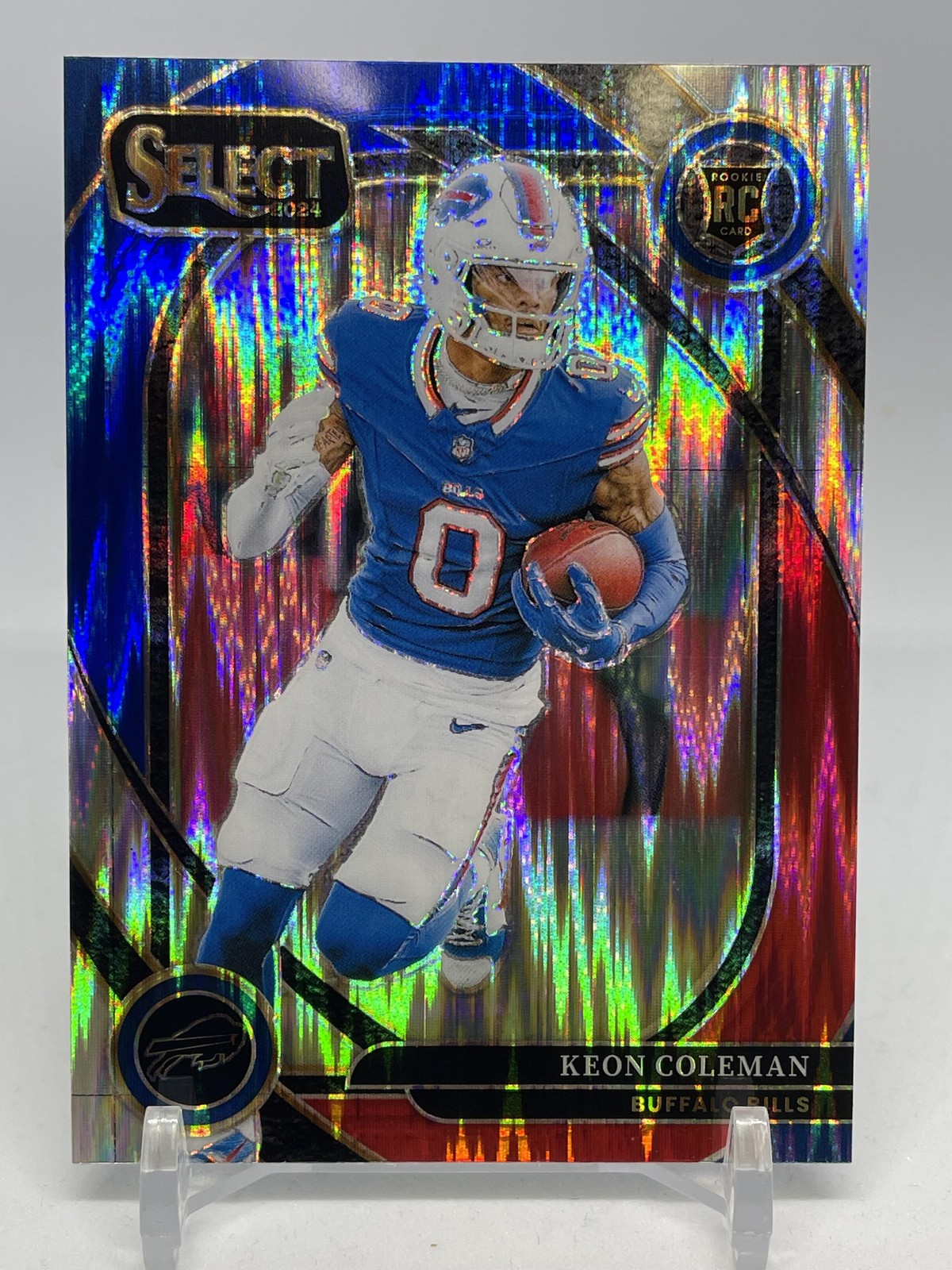 2024 Panini Select #280 Keon Coleman Red & Blue Prizm Shock