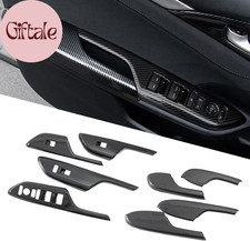 Carbon Fiber Window Lift Switch Panel Cover  Interior Door Handle Armrest Cover