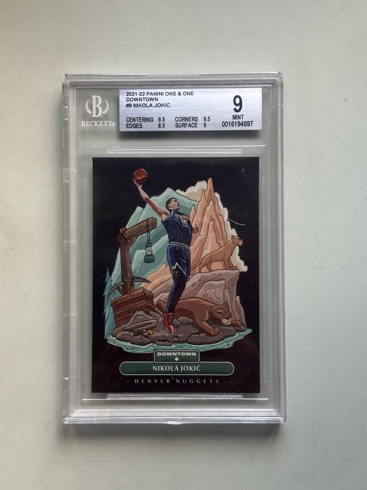 2021 Panini One and One Downtown Nikola Jokic BGS 9 Denver Nuggets