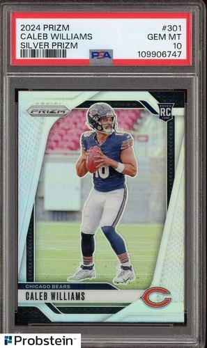 2024 Panini Silver Prizm #301 Caleb Williams Bears RC Rookie PSA 10 GEM MINT