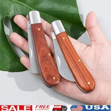 Folding Grafting Knife Wood Handle Pruning Cutter for Garden & Fruit Trees