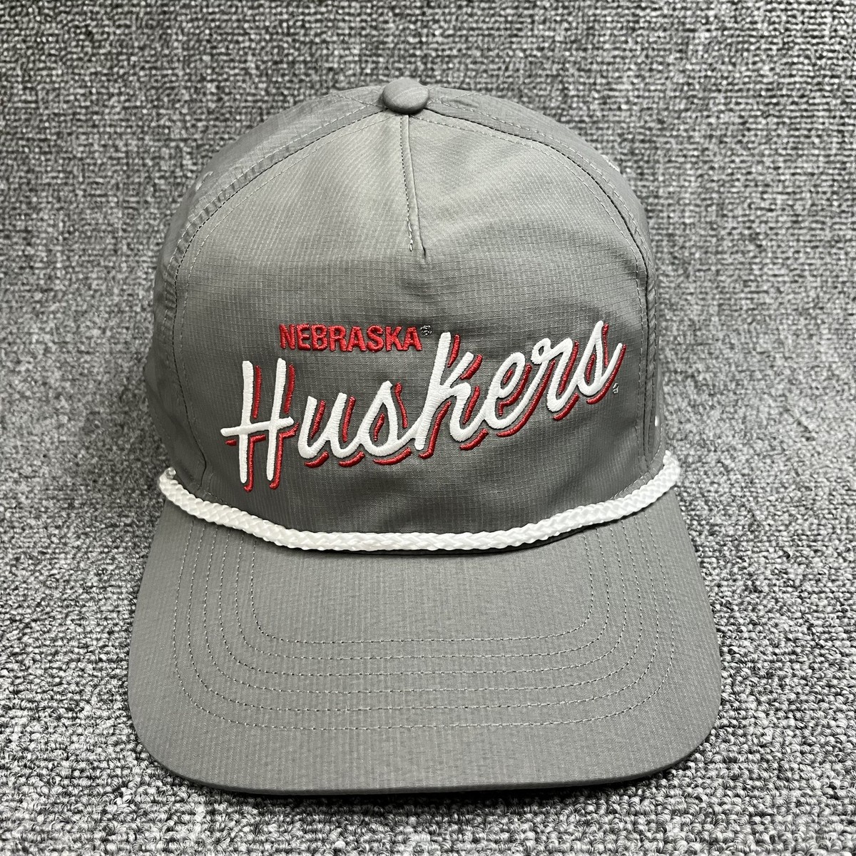 Nebraska Huskers '47 Brand Forward Vent Hitch Rope Snapback Hat Gray Ripstop