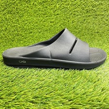 Oofos OOahh Mens Size 13 Black Walking Outdoor Sport Recovery Slide Sandals