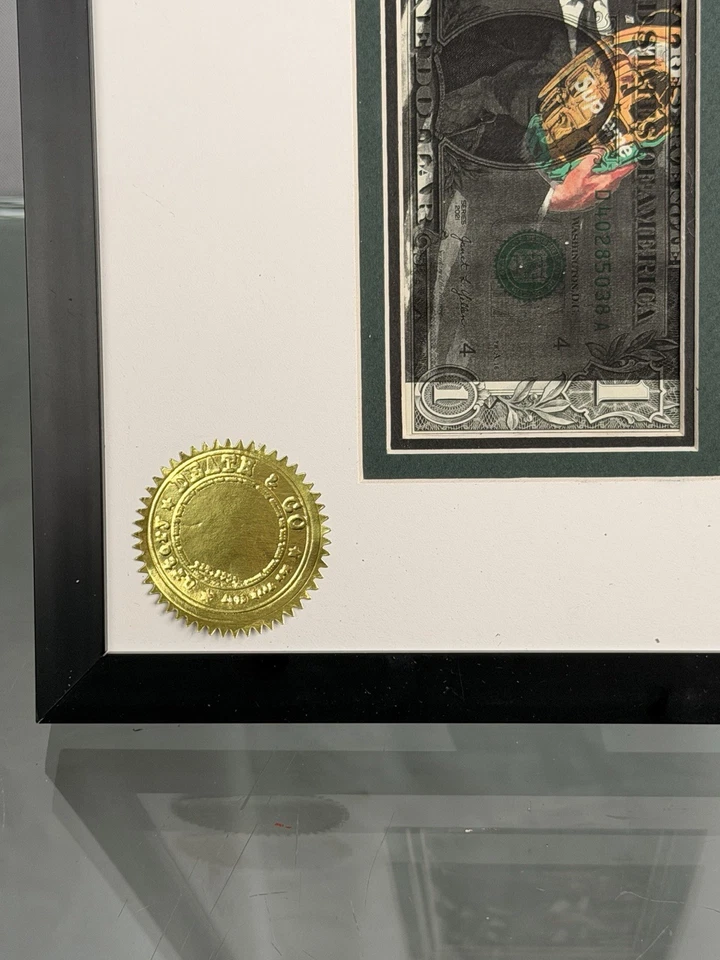 BELLAS ARTES: DEATH NYC Donald Trump — Firmado/100 — Billetes de dólar enmarcados con certificado de autenticidad Foto 4 de 4