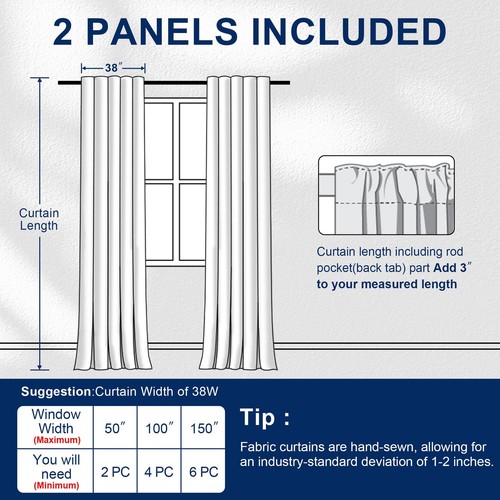 Short Black Out Curtains 54 inch Long, Light Blocking Thermal Insulated Rod P... - Picture 6 of 7