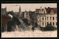 Herne i. W., Bahnhofstraße aus der Vogelschau, Ansichtskarte 