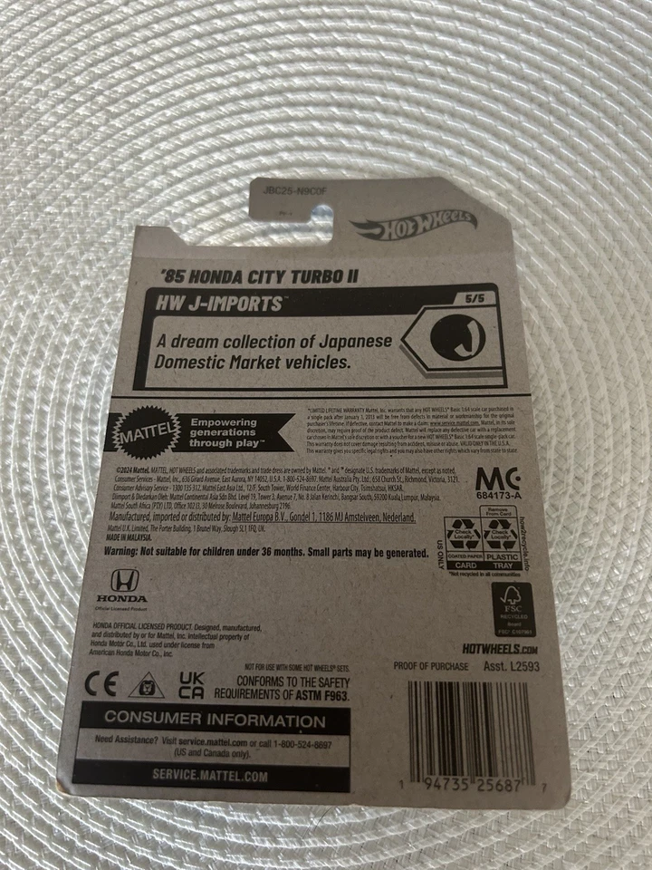 Honda City Turbo II Treasure Hunt HW J-Imports 5/5 Hot Wheels 85 Foto 3 de 3