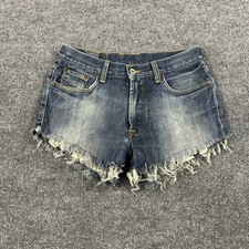 Lucky Brand Shorts Womens Size 30 Blue Denim Cut Off Frayed Raw Hem USA Made