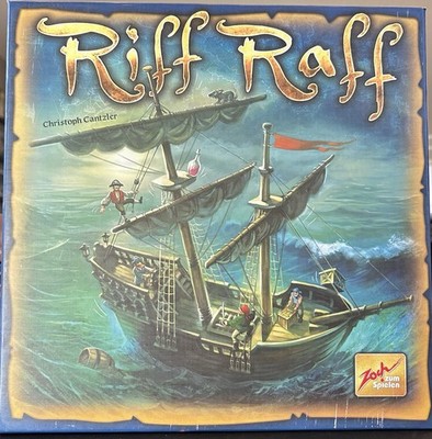 Riff Raff Pirate Ship Dexterity & Balance Board Game Open Box Unpunched Mint