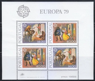Portugal 1979 MNH Mi Block 27 Sc 1424a Entrega por correo. Historia postal ** - Imagen 1 de 2