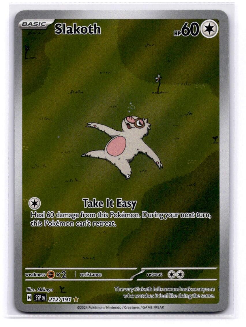 Slakoth - Illustration Rare SV08: Surging Sparks 212/191 LP-NM