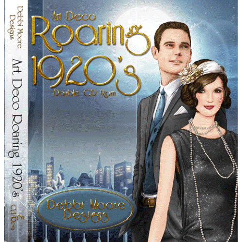 1 x Debbi Moore Designs Art Deco Roaring 1920's Double CD Rom (294623) - Afbeelding 1 van 3