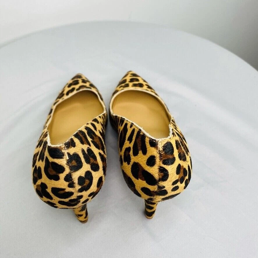 J.Crew $298 Elsie Pumps in Leopard Calf Hair Size 6.5M K7890 - Image 3 of 4
