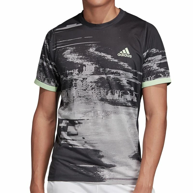 NWT Adidas Men's NY New York Printed Tennis Crew Shirt DZ6216 Size: Medium