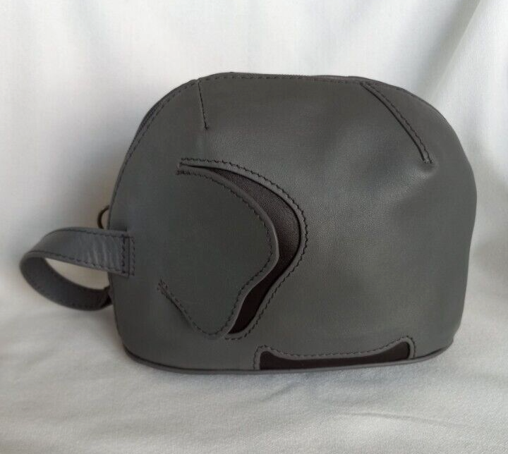 MOTHERHOUSE Gray Leather Zousan ELEPHANT Pouch Wristlet Bag | eBay