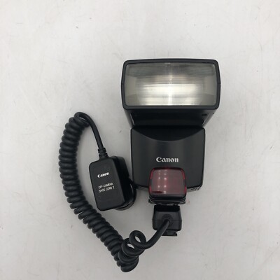 USED VINTAGE Canon Speedlite 380EX Shoe Mount Flash W/ Off Camera Shoe Cord 2 B