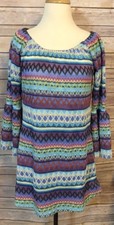 Urban Mangoz Dress Size Medium Multi Color Bell Sleeves