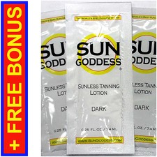 Sun Goddess - Sunless Self Tanning Lotion - DARK .25 oz  Mitt  Gloves  Lotion