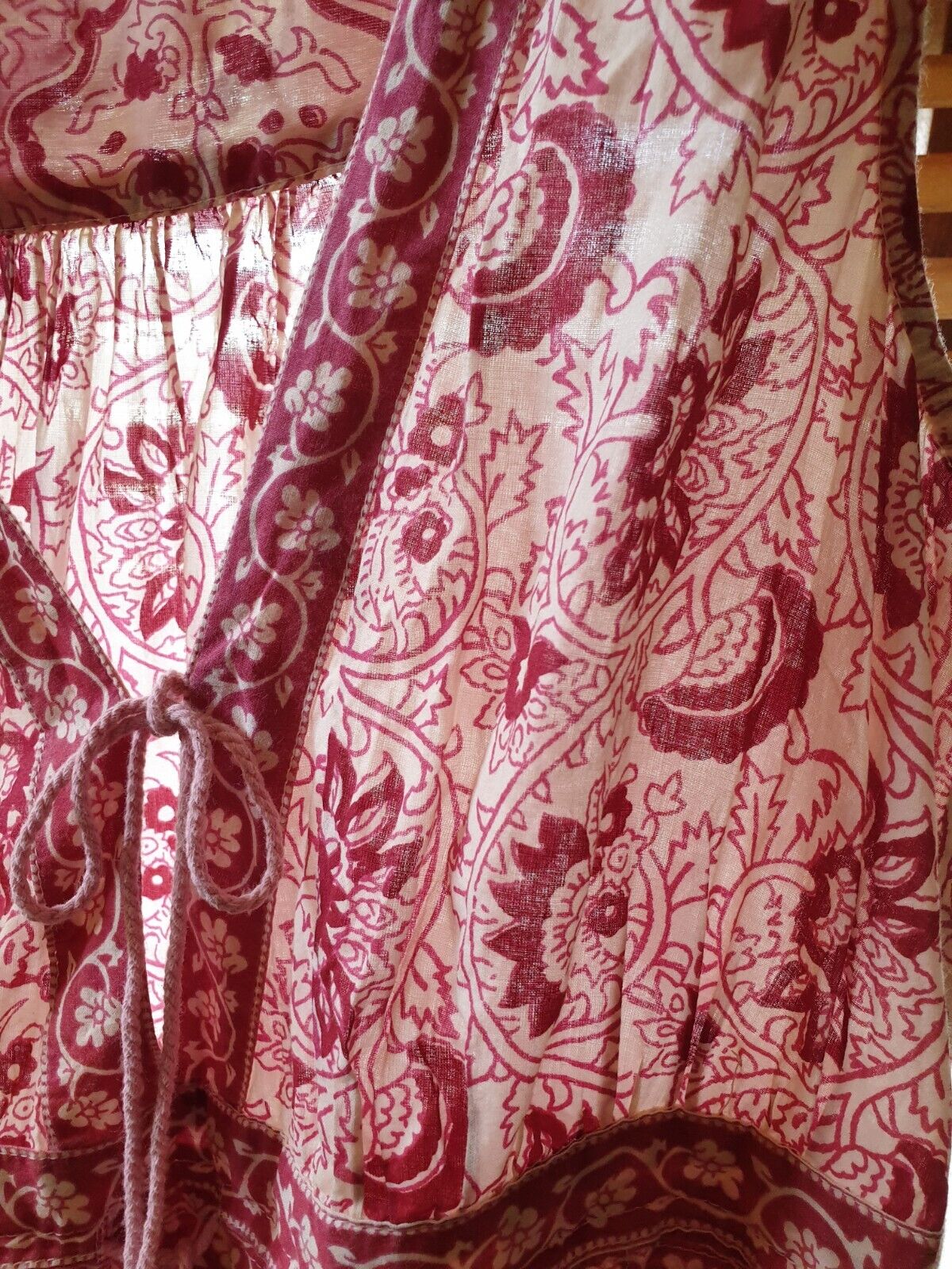 Vtg Indian cotton midi dress boho hippy block pri… - image 16