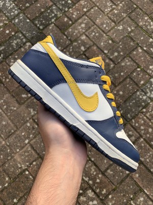 nike dunk low gs midnight navy white