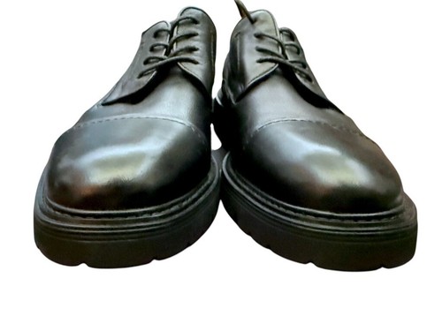 Scarpe eleganti Steve Madden Ezrah Derby da uomo in pelle nera taglia 9M nuove senza scatola - Foto 5 di 6