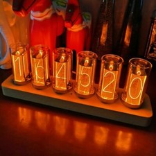 6-Digit RGB LED Glow Tube Alarm Clock NIXIE Tube Alarm Assembled for Home Decor