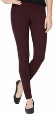 Matty M Women's Slub Ponte Pants Pull On Legging with 2 Back Pocket MEDIUM