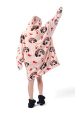 Personalized Dog Name Sherpa Blanket Hoodie, Pet Lover Oversize Blanket Hoodie