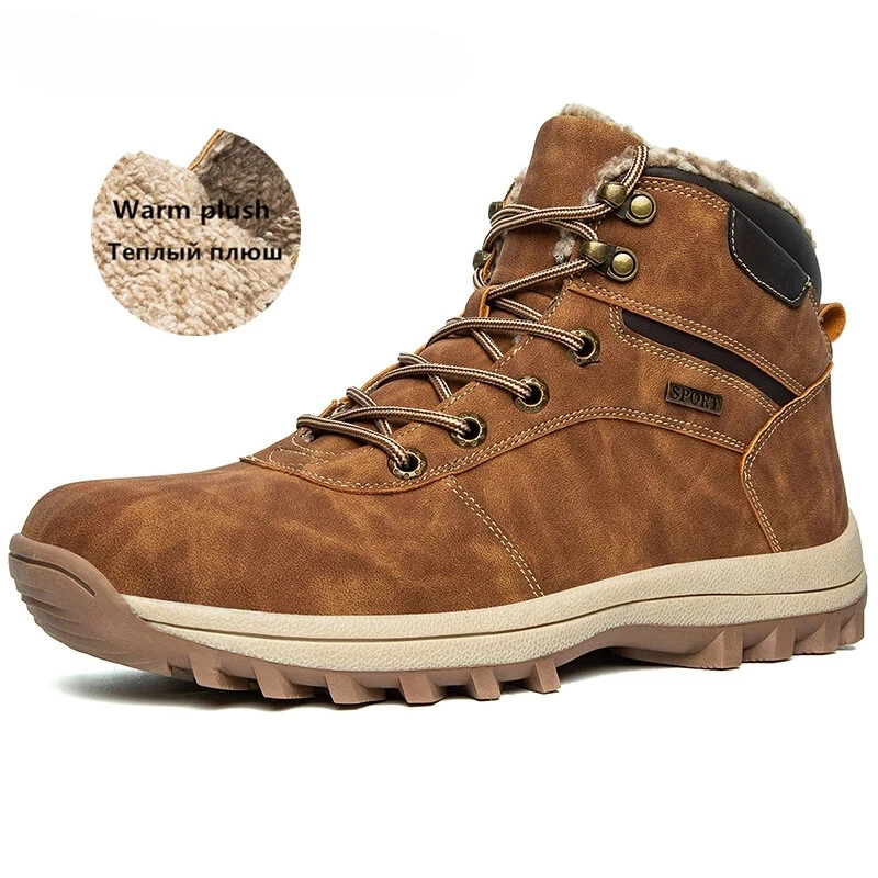 Botas De Nieve Impermeabl Para Hombre, Zapatos Cálidos De Felpa, De
