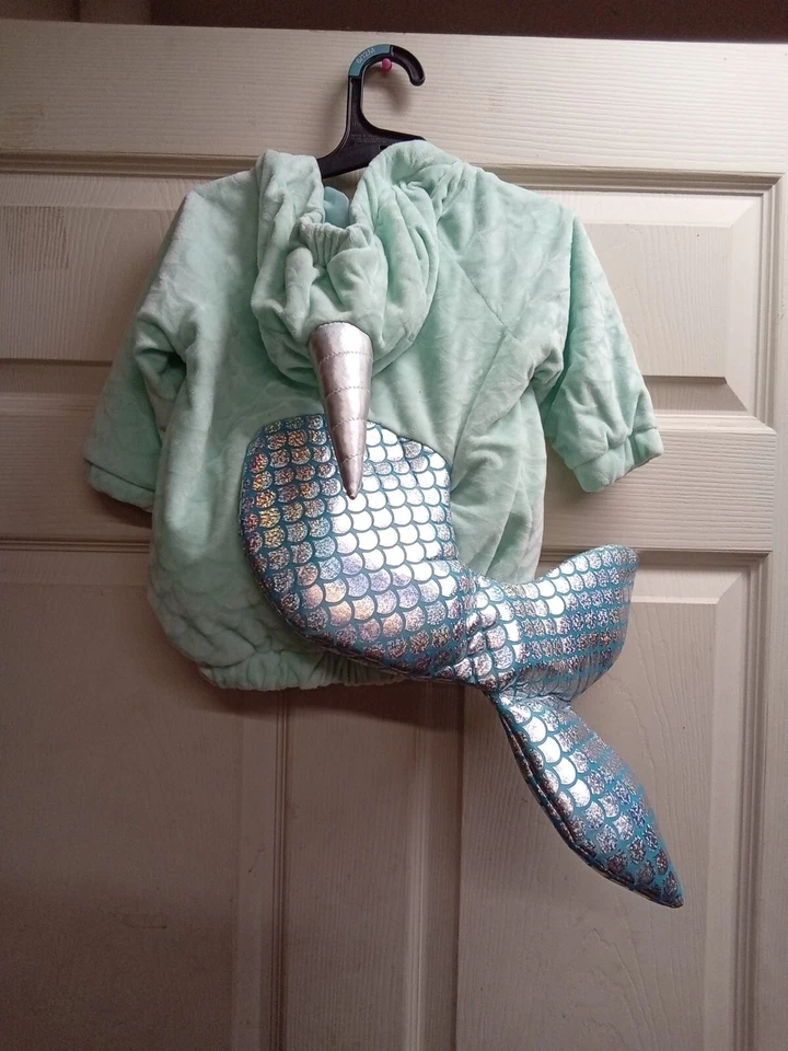 Hyde & Eek! Disfraz suéter narval verde azulado claro bebé infantil 6-12 meses Foto 3 de 4