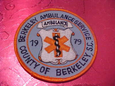 BERKELEY COUNTY SOUTH CAROLINA AMBULANCE SERVICE PATCH SHOULDER SIZE UNUSED 
