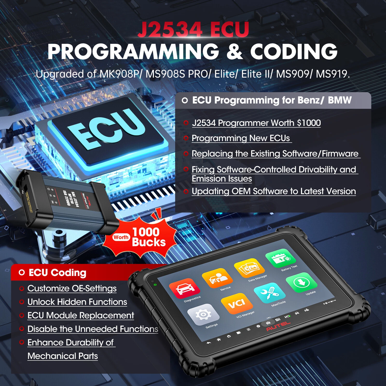 🌏 Autel MaxiSys ULTRA Lite ECU Programmer Topology Scanner Bidirectional Test - product detail image 6