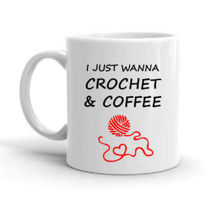 Ich will Häkel- und Kaffeetasse