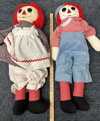 RAGGEDY ANN and ANDY DOLLS LARGE approx 3 Feet Tall Vintage | eBay