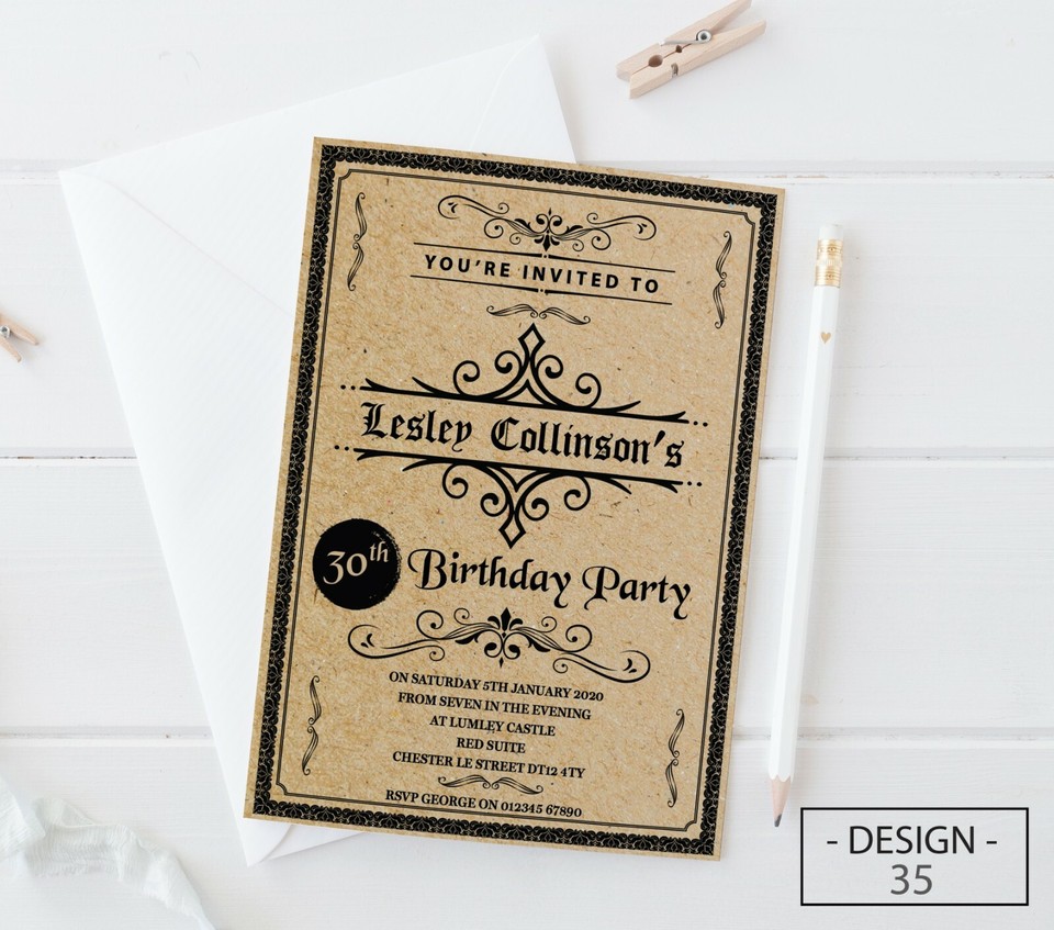 18th 21st 30th 40th 50th 60th Birthday Invitations Personalised, Party