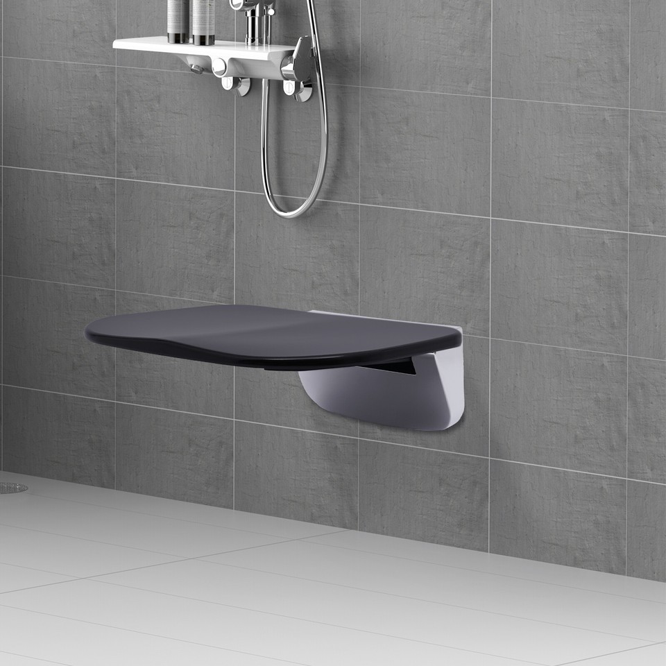 14" Folding Shower Seat Wall Mounted Bench Modern Bathroom Shower Stool