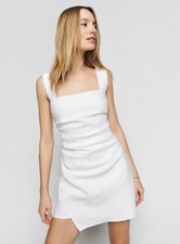 Reformation Kerrigan Linen Dress in White Size 10 Y2K Mini Bridal Wedding