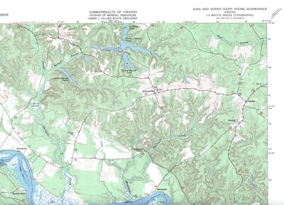 King and Queen Court House Quadrangle Virginia 1968 USGS Topo Map 7.5 Minute