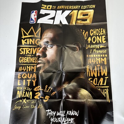 2k19 20th Anniversary Lebron James Video Game Poster 19