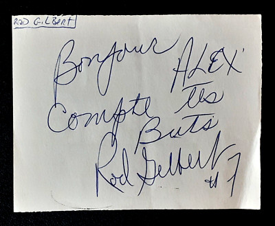ROD GILBERT AUTHENTIC AUTOGRAPH / HAND SIGNED HOCKEY SIGNATURE 10268 | eBay