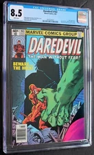DAREDEVIL #163 vs HULK Battle 1980 FRANK MILLER Ben Urich Learns ID TV CGC 8.5