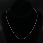 Sterling Silver Religious Cross Pendant 18" Adjustable Cable Chain Necklace - 2g