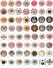 Cupboard Kitchen knobs Ceramic in Pink, White, and Purple Door Drawer Pulls