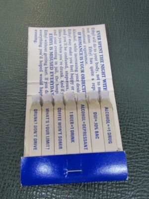 Matchbook - Alcohol Awareness Date with Ethyl FULL 21 Strike FEATURE