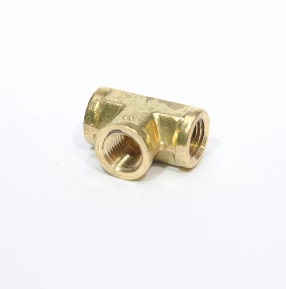 1/4 Npt Female Pipe T Tee 3 Way Brass Fitting Fuel Vacuum Air Water Oil Gas - Image 4 of 4