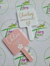 Personalised Handheld Beauty Mirror - Bride / Bridesmaid / MOH Proposal Gift