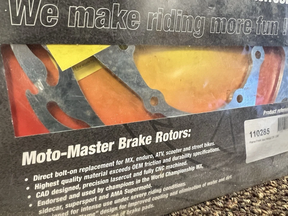 Nuevo rotor de freno de disco genuino Moto Master 110285 para motocicleta Foto 3 de 4