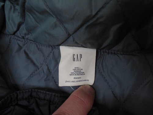 Gap Vest Men's Large Reversible Black Gray Pockets Quilted Puffer Outdoor Hiking - Picture 8 of 17