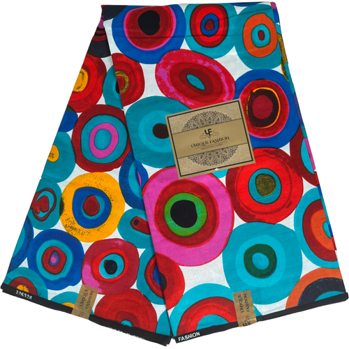 African Fabric Ankara White Blue Teal Ethnic Print Yards 100% Cotton Material - Picture 5 of 14