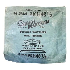 Germanow-Simon Mach (GS) PKH48 1/2 Watch Crystal 43.5mm NOS Part Flexo Lo-Dome
